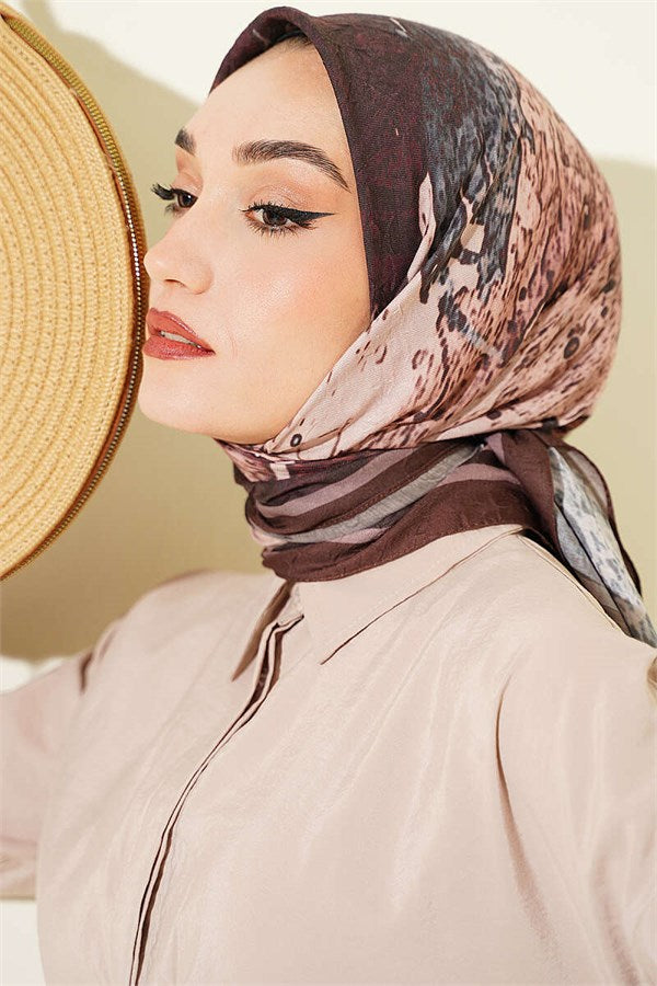 Patterned Bamboo Crash Scarf Coffee