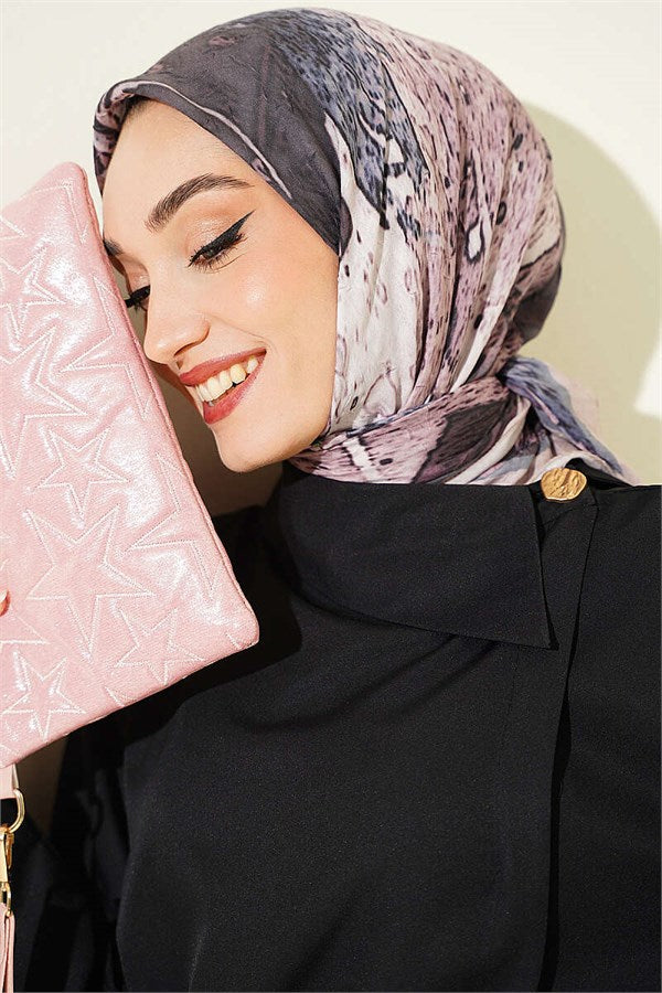 Patterned Bamboo Crush Scarf, Sand Beige