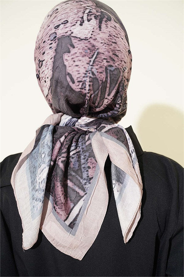 Patterned Bamboo Crush Scarf, Sand Beige