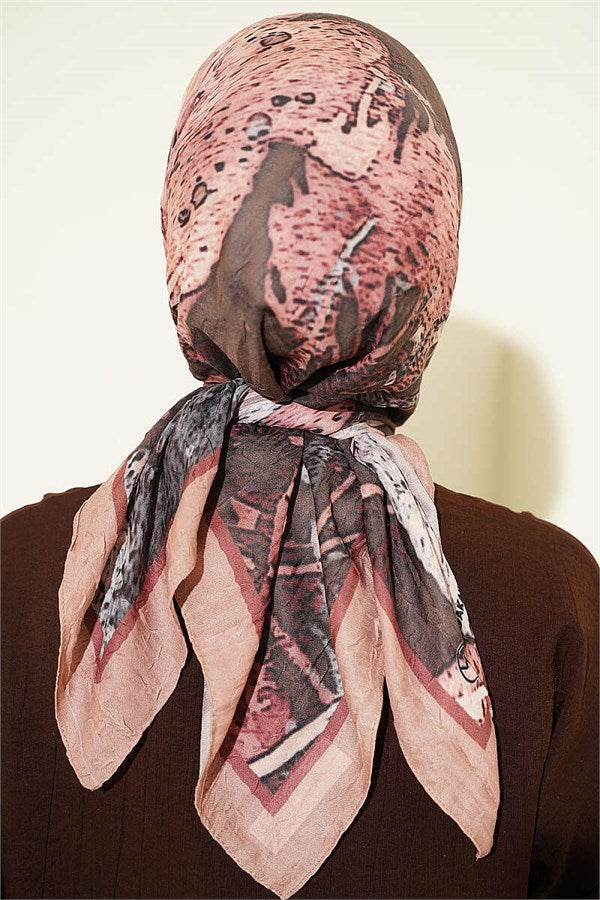 Patterned Moon Bamboo Crush Scarf Latte