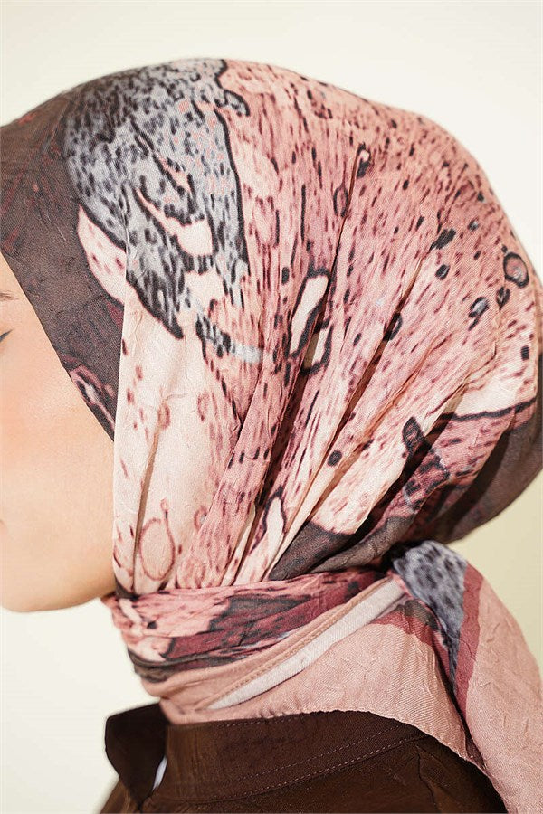 Patterned Moon Bamboo Crush Scarf Latte