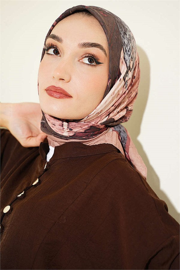 Patterned Moon Bamboo Crush Scarf Latte