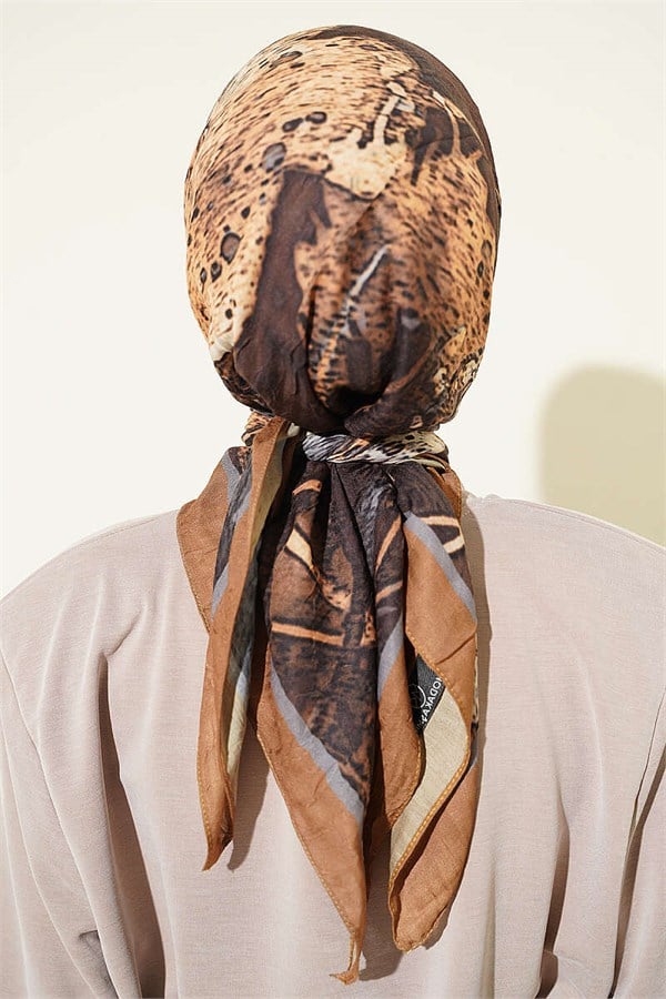Patterned Bamboo Crush Scarf Saffron