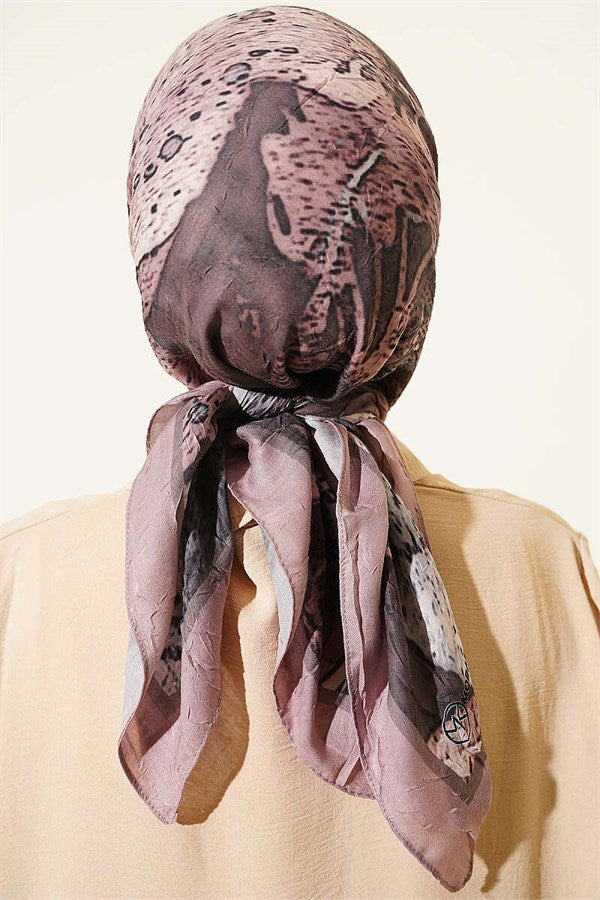 Patterned Ayda Bamboo Crush Scarf Soft Coffee