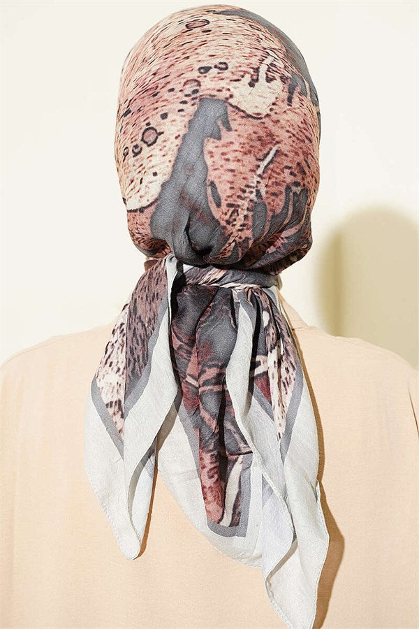 Patterned Ayda Bamboo Crash Scarf, Aqua Green