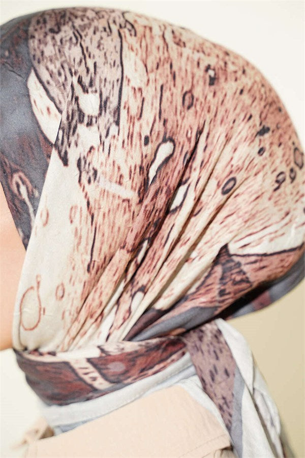 Patterned Ayda Bamboo Crash Scarf, Aqua Green