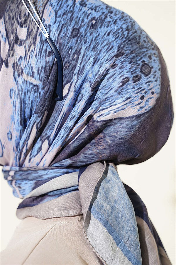 Patterned Moon Bamboo Crash Scarf Stone Grey