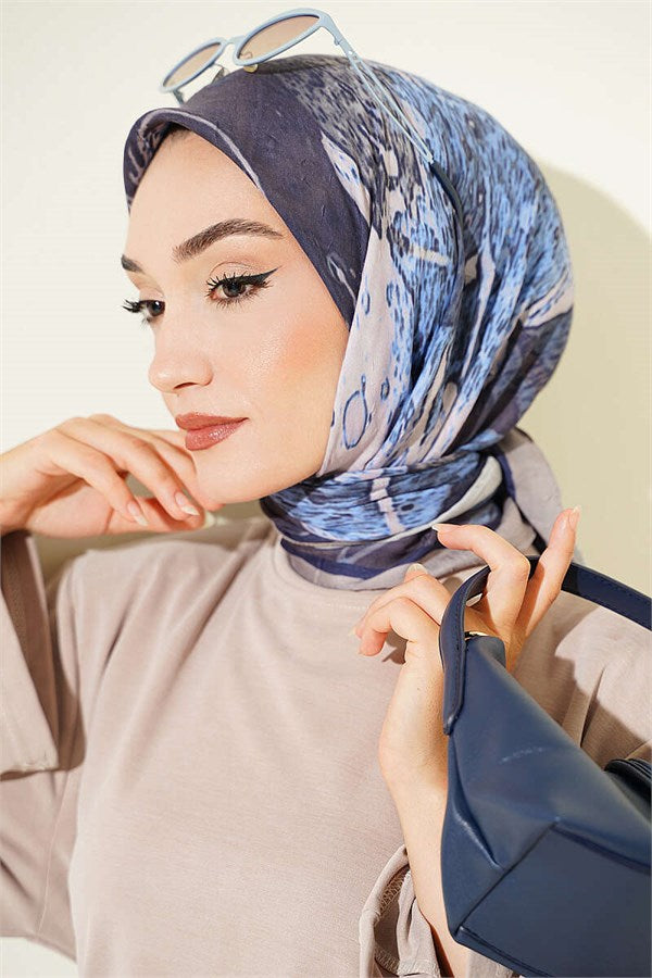 Patterned Moon Bamboo Crash Scarf Stone Grey