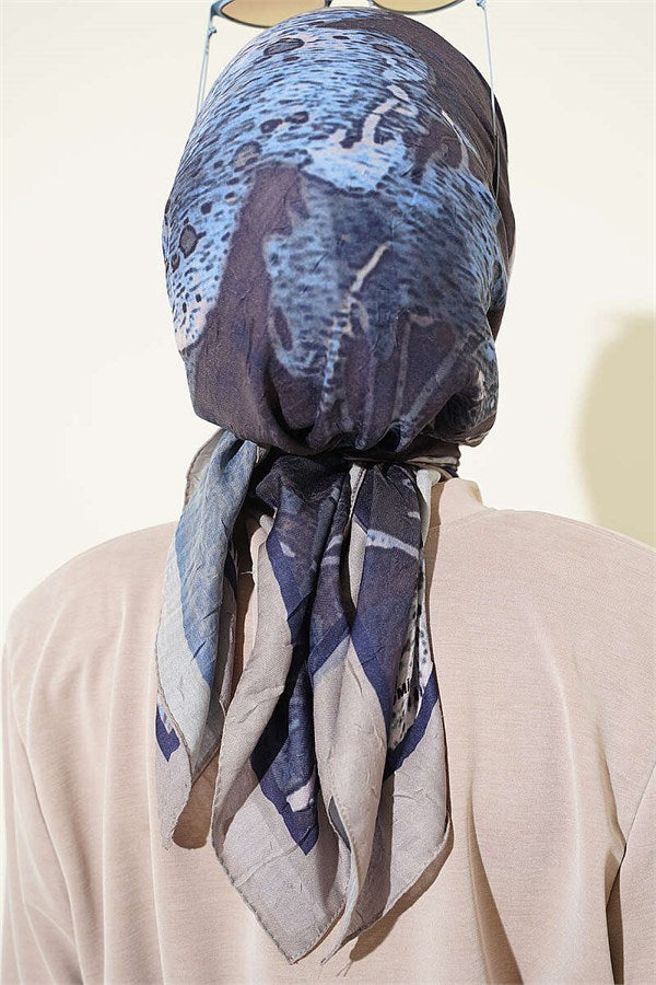 Patterned Moon Bamboo Crash Scarf Stone Grey