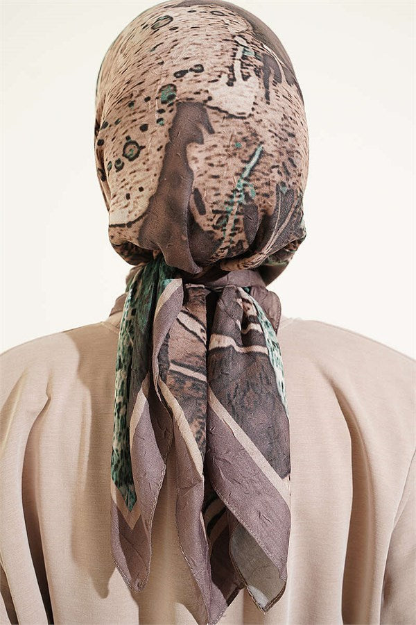 Patterned Bamboo Kash Scarf Mink