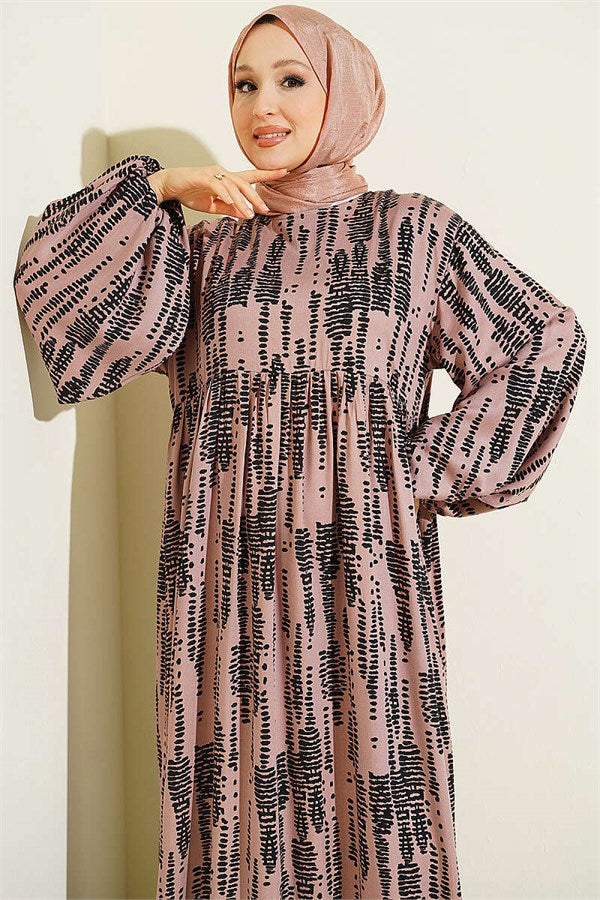 Patterned Belmando Dress Powder Pink