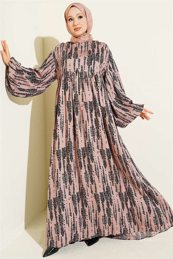 Patterned Belmando Dress Powder Pink