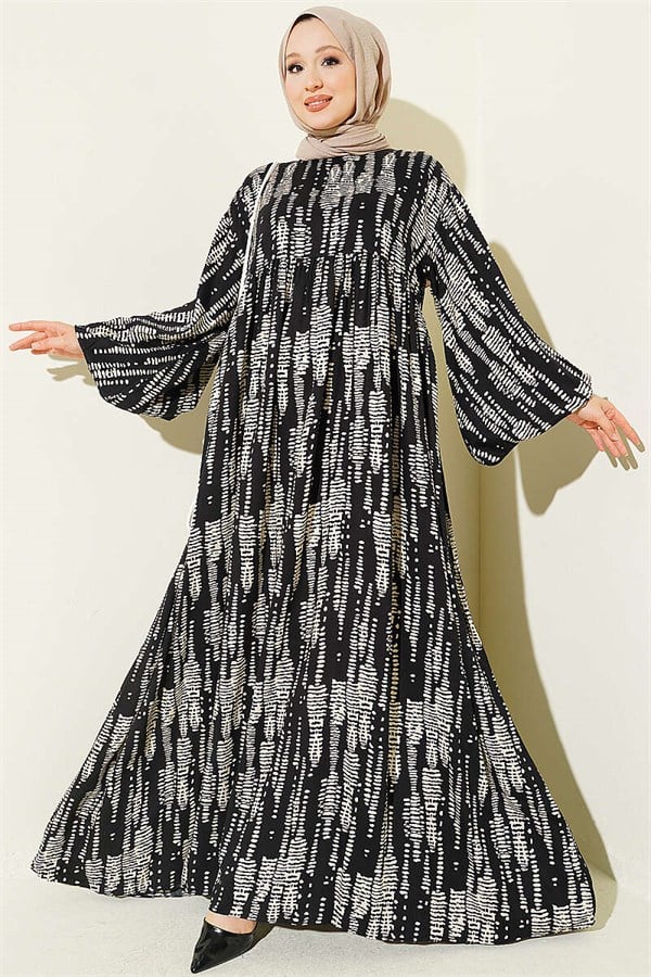 Patterned Belmando Dress Black