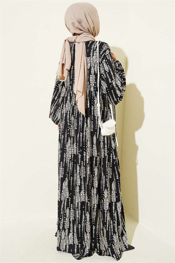 Patterned Belmando Dress Black