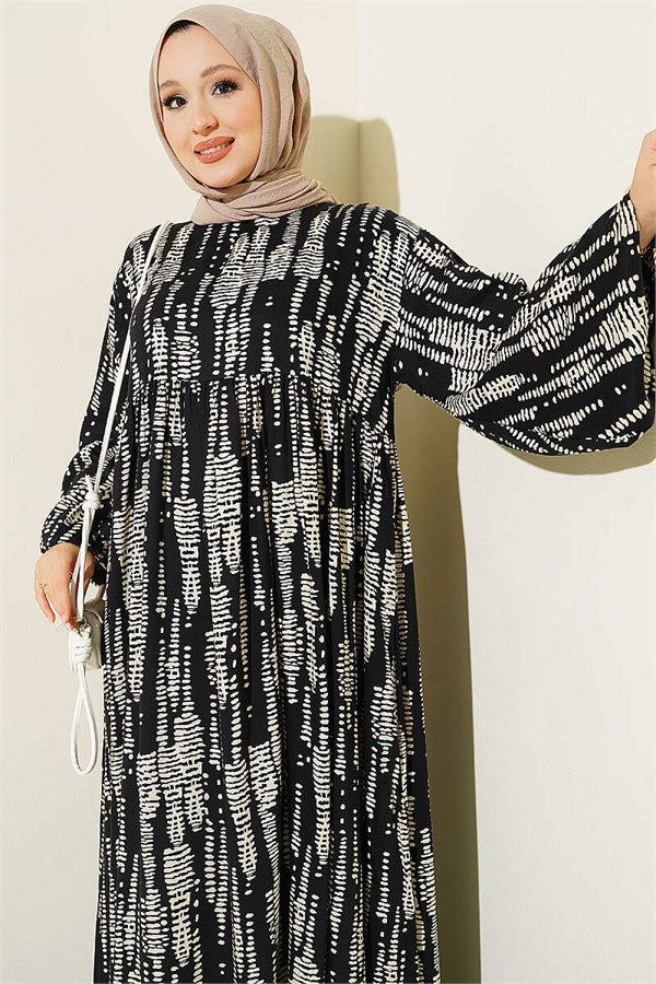 Patterned Belmando Dress Black