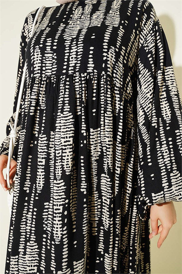 Patterned Belmando Dress Black