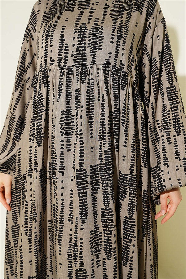 Patterned Belmando Dress, Mink