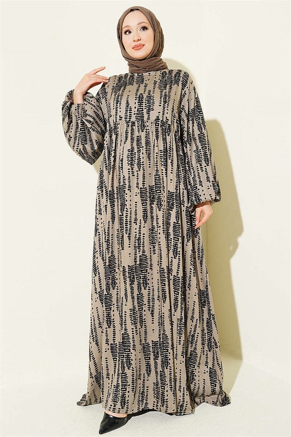 Patterned Belmando Dress, Mink