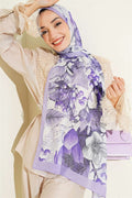 Patterned French Silk Shawl Lilac