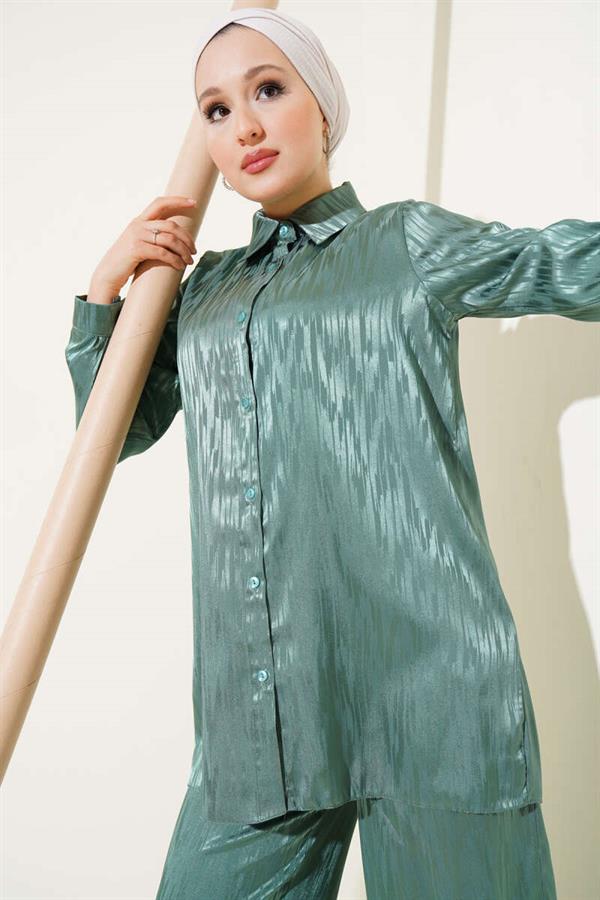 Patterned Jacquard Tunic 2 Piece Set Age Green
