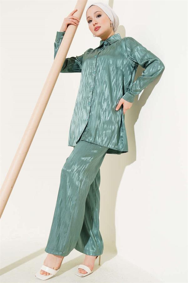 Patterned Jacquard Tunic 2 Piece Set Age Green
