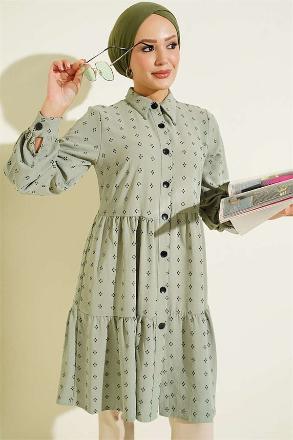 Patterned Layered Tunic Mint
