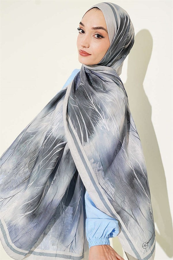 Patterned Liva Modal Crash Scarf, Light Beige