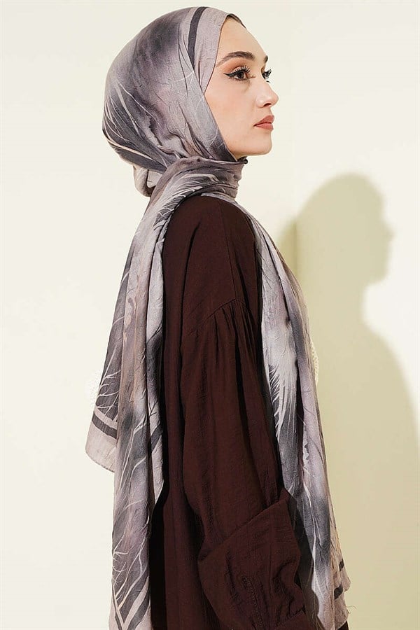Patterned Liva Modal Crash Scarf, Beige