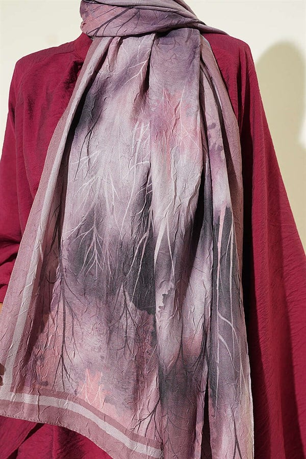 Patterned Liva Modal Crash Scarf, Rose Pink