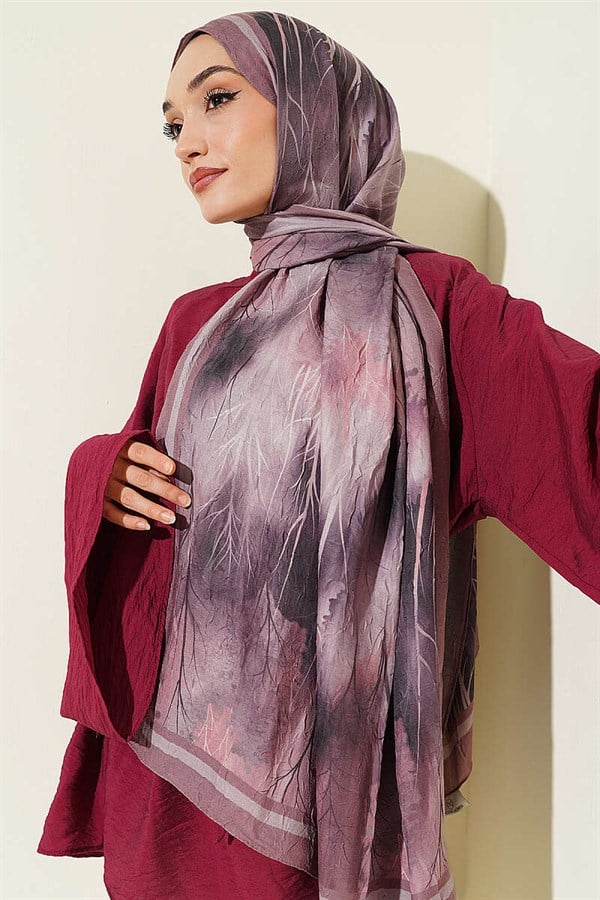 Patterned Liva Modal Crash Scarf, Rose Pink