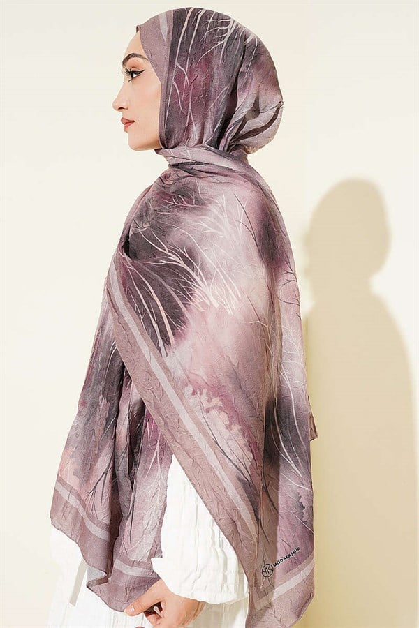 Patterned Liva Modal Crash Shawl Latte