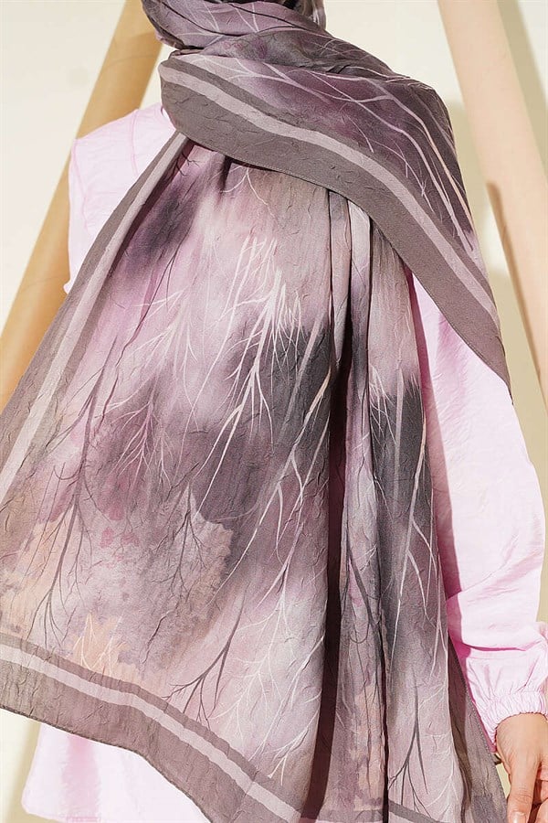 Patterned Liva Modal Crash Scarf, Mink