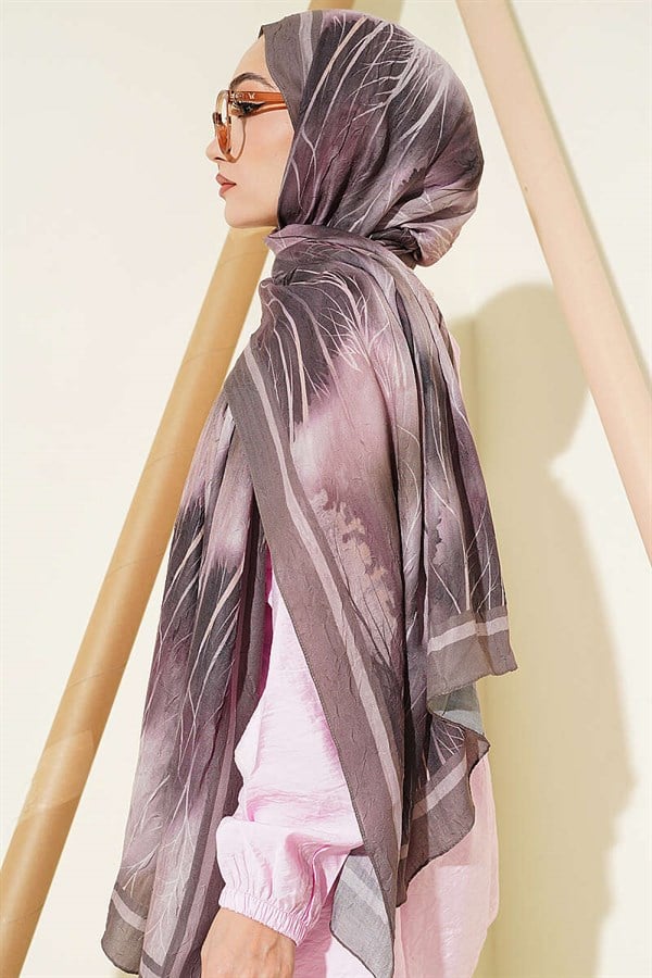 Patterned Liva Modal Crash Scarf, Mink