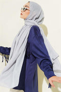 Patterned Monogram Shawl Silver