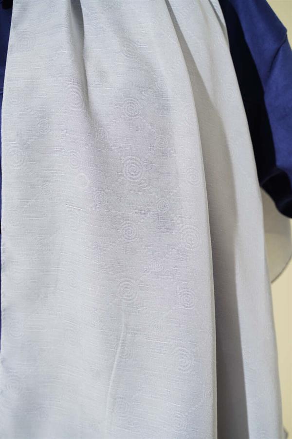 Patterned Monogram Shawl Silver