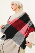 Patterned Shoulder Scarf, Burgundy
