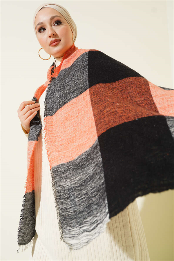 Patterned Shoulder Shawl, Baby Pink