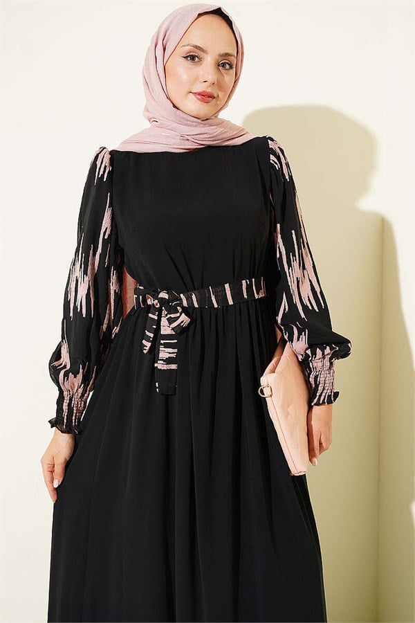 Vertical Embroidered Sleeveless Dress Powder Pink