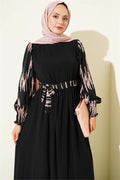 Vertical Embroidered Sleeveless Dress Powder Pink