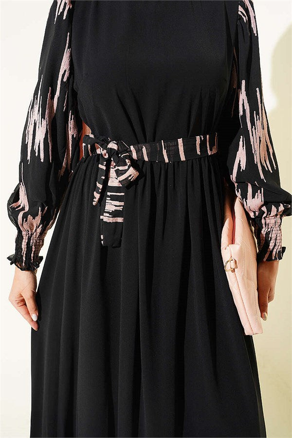 Vertical Embroidered Sleeveless Dress Powder Pink
