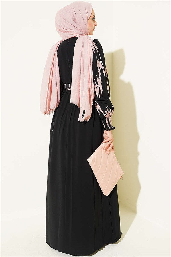 Vertical Embroidered Sleeveless Dress Powder Pink