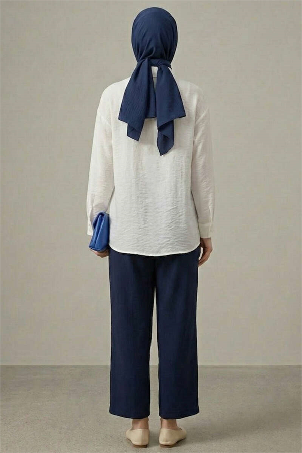 Textured Crepe Floral Shirt, Ecru