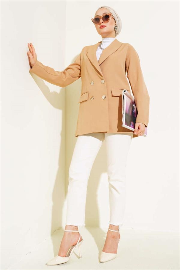 Four Button Double Jacket Camel