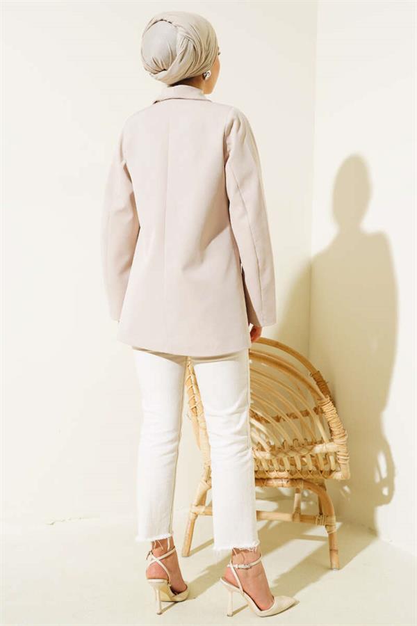 Four Buttoned Double Jacket Stone