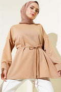 Double Sleeve Rope Laced Tunic Camel