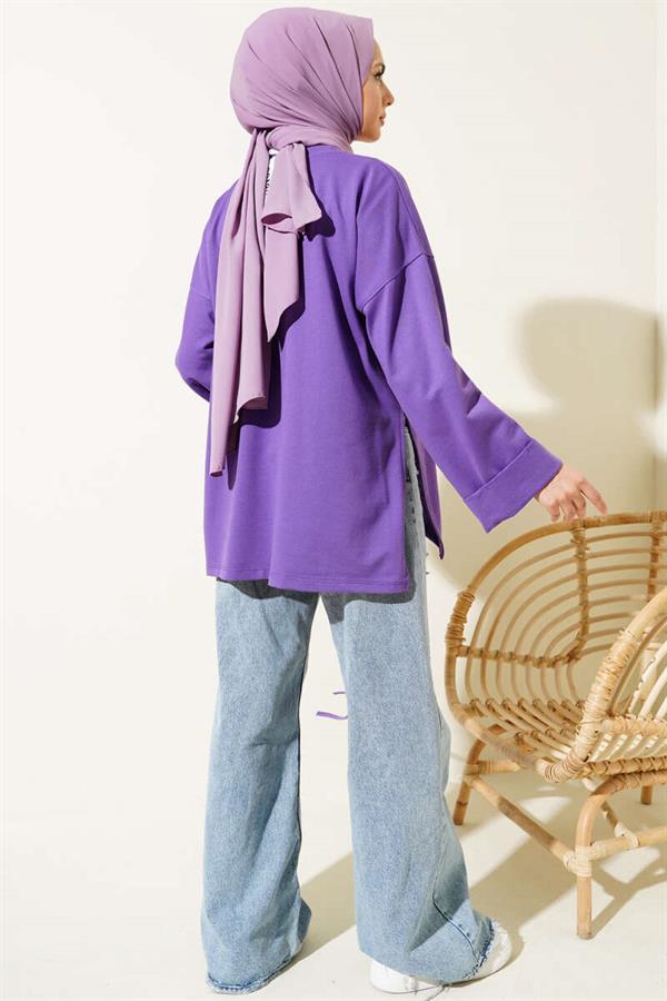 Double Sleeve Rope Laced Tunic Lilac