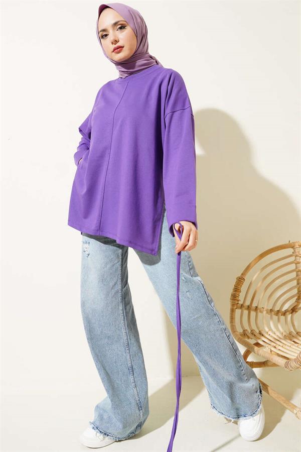 Double Sleeve Rope Laced Tunic Lilac