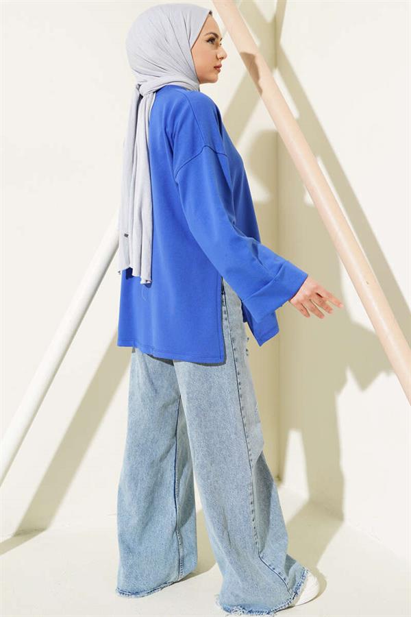 Double Sleeve Rope Laced Tunic Saxe