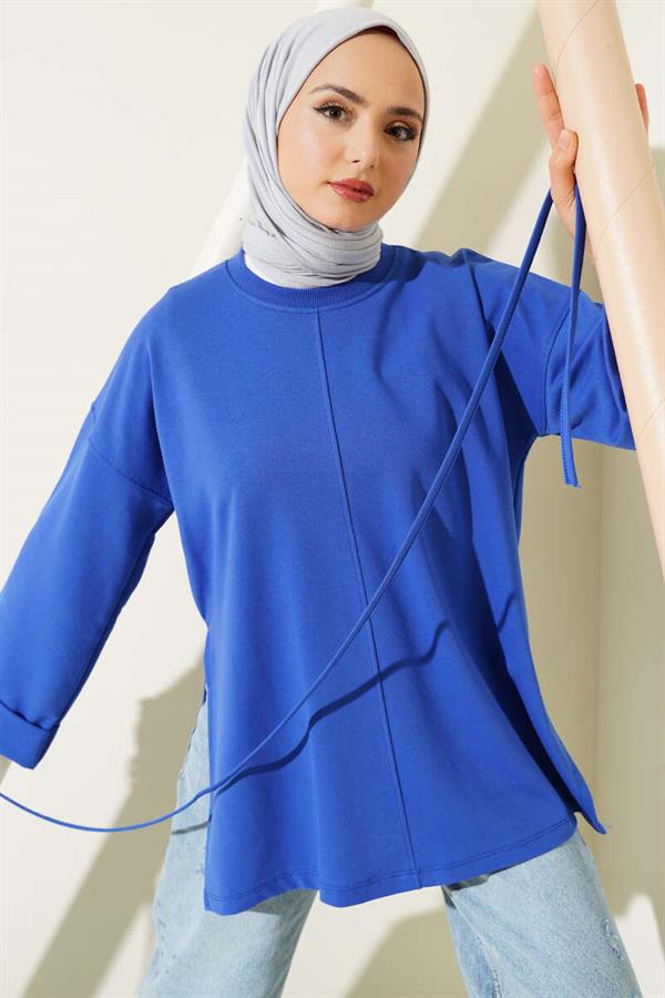 Double Sleeve Rope Laced Tunic Saxe