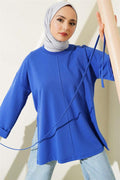 Double Sleeve Rope Laced Tunic Saxe